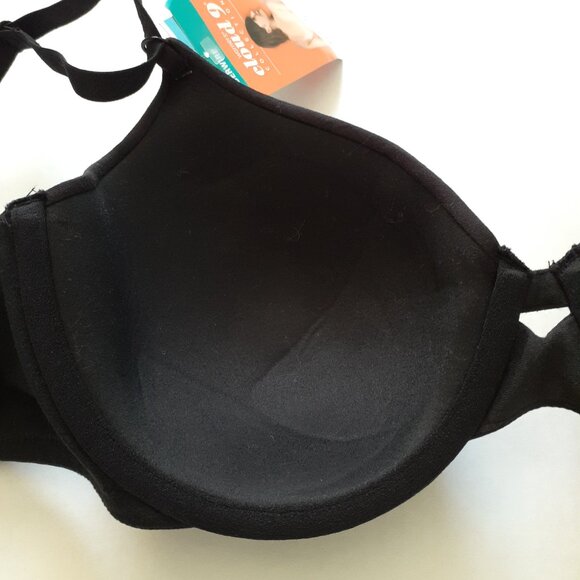 NWT Warners Cloud 9 Super Soft Underwire Lightly Lined T-Shirt Bra Black 36C - Picture 7 of 13